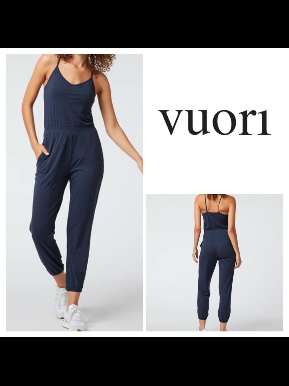 VUORI LUX JOGGER JUMPSUIT in midnight heather size small